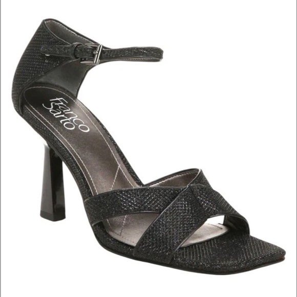 Franco Sarto Shoes - Franco Sarto Womens Rania Ankle Strap Leather Sandal SPARKLY
